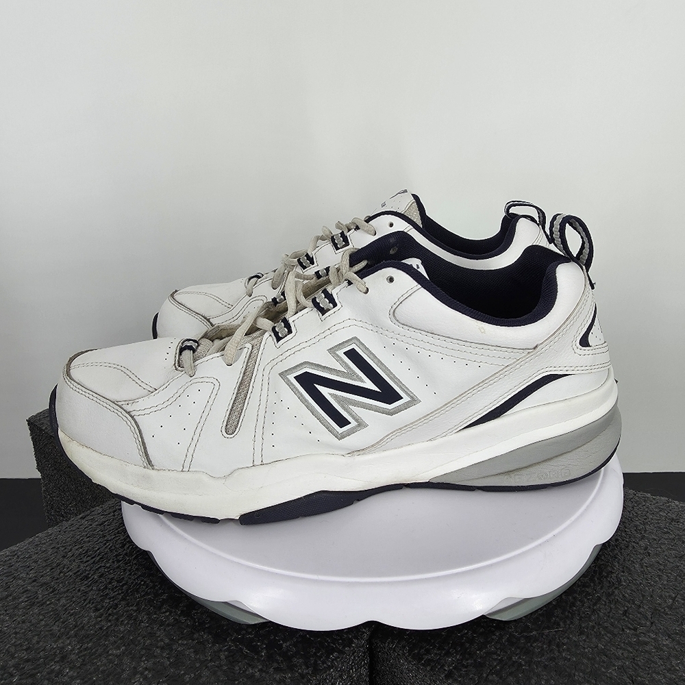 New Balance 608v5 White Navy Leather Cross Training Shoes Men's 11.5 MX608WN5